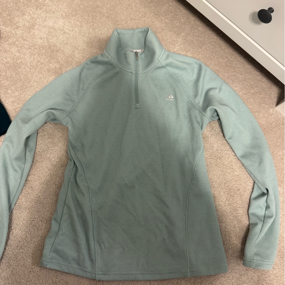 Adidas Light Green Quarter-Zip Pullover